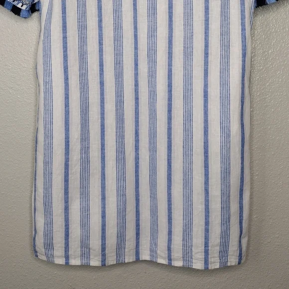 Neiman Marcus Women's Linen Cotton Blend Striped Tunic Dress Size Small - Picture 5 of 16
